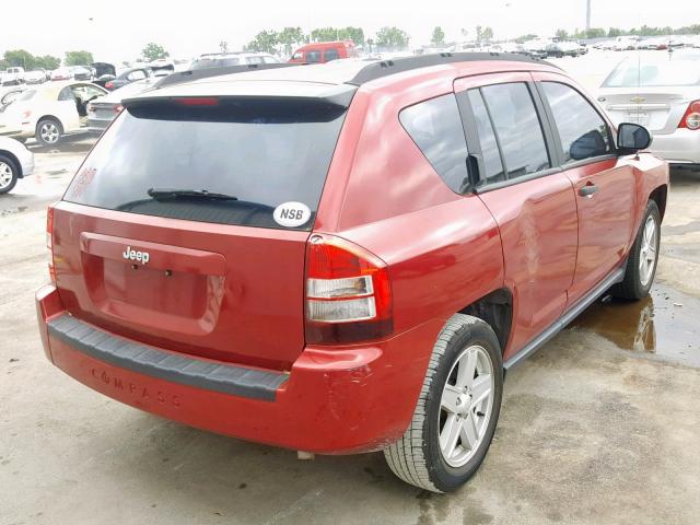 1J8FT47047D391633 - 2007 JEEP COMPASS RED photo 4