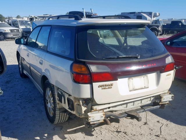 4S3BH806827617502 - 2002 SUBARU LEGACY OUT WHITE photo 3