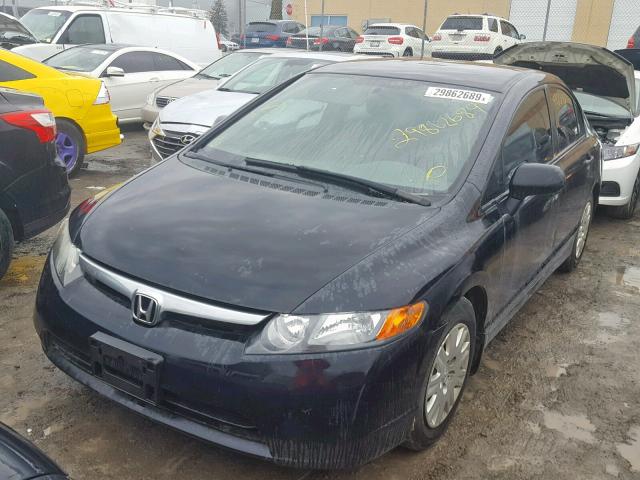 2HGFA16367H034823 - 2007 HONDA CIVIC DX BLACK photo 2