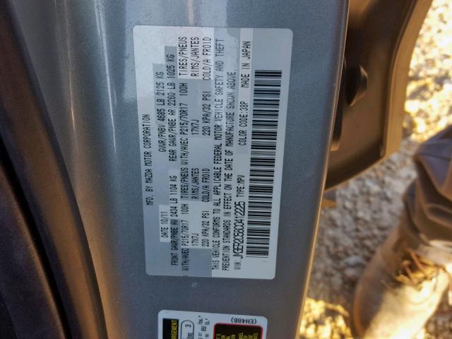 JM3ER2C58C0412225 - 2012 MAZDA CX-7 GRAY photo 10