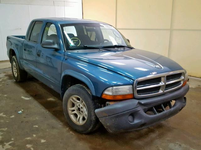 1D7HL38K94S500711 - 2004 DODGE DAKOTA QUA BLUE photo 1