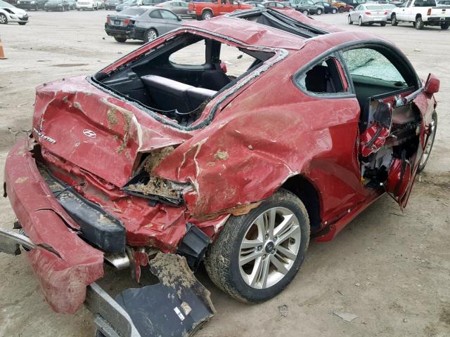 KMHHM66D98U283342 - 2008 HYUNDAI TIBURON GS RED photo 4