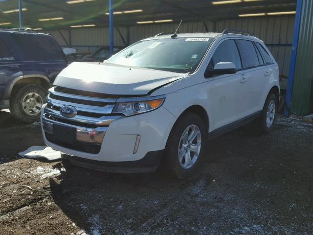 2FMDK4JC0DBB91737 - 2013 FORD EDGE SEL WHITE photo 2