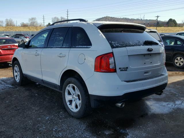 2FMDK4JC0DBB91737 - 2013 FORD EDGE SEL WHITE photo 3