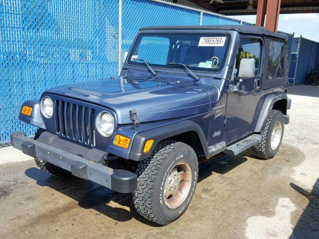 1J4FA49S01P373920 - 2001 JEEP WRANGLER / BLUE photo 2