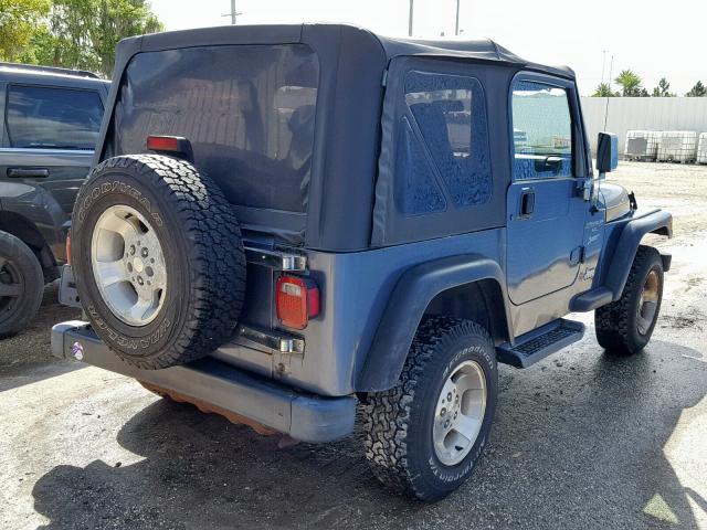 1J4FA49S01P373920 - 2001 JEEP WRANGLER / BLUE photo 4