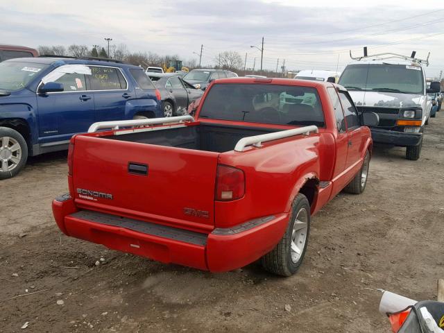 1GTCS195X18201970 - 2001 GMC SONOMA RED photo 4