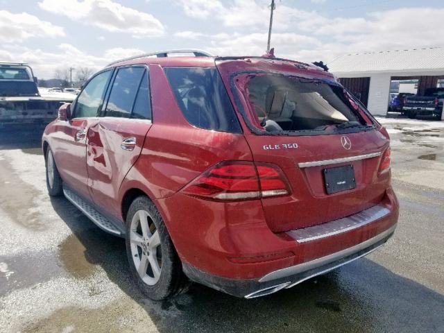 4JGDA5HB8JA998763 - 2018 MERCEDES-BENZ GLE 350 4M RED photo 3