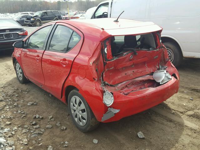 JTDKDTB33D1554736 - 2013 TOYOTA PRIUS C RED photo 3