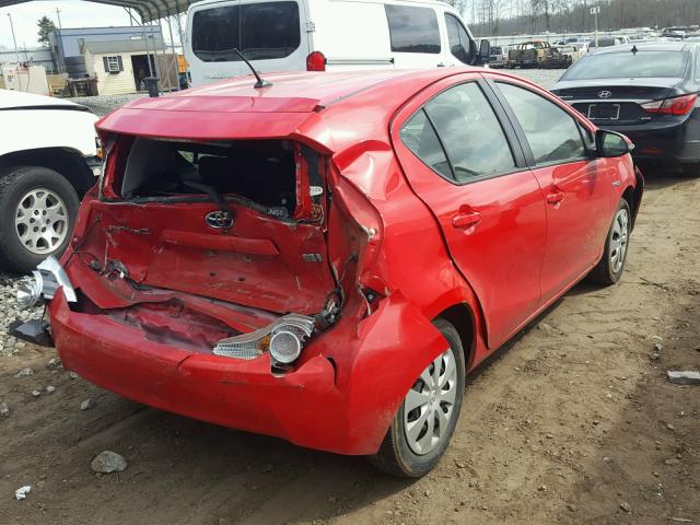 JTDKDTB33D1554736 - 2013 TOYOTA PRIUS C RED photo 4