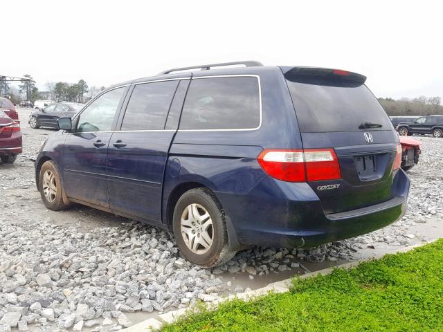 5FNRL38467B045978 - 2007 HONDA ODYSSEY EX BLUE photo 3
