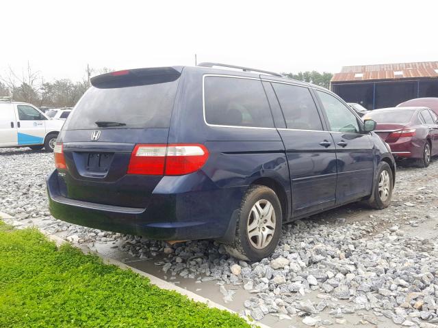 5FNRL38467B045978 - 2007 HONDA ODYSSEY EX BLUE photo 4