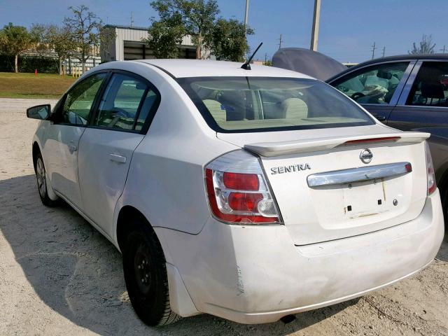 3N1AB6AP3CL694285 - 2012 NISSAN SENTRA 2.0 WHITE photo 3