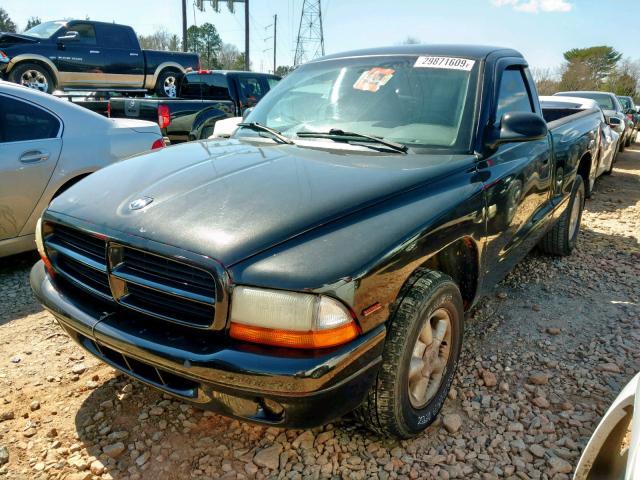 1B7FL26P5VS200353 - 1997 DODGE DAKOTA BLACK photo 2