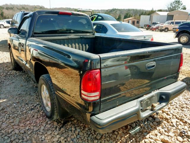 1B7FL26P5VS200353 - 1997 DODGE DAKOTA BLACK photo 3