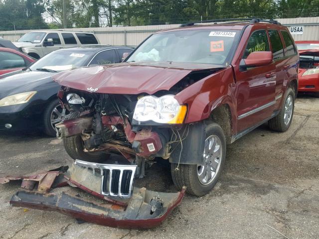 1J8HS58N38C208502 - 2008 JEEP GRAND CHER RED photo 2