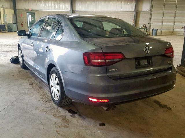 3VW167AJ3GM396318 - 2016 VOLKSWAGEN JETTA S GRAY photo 3