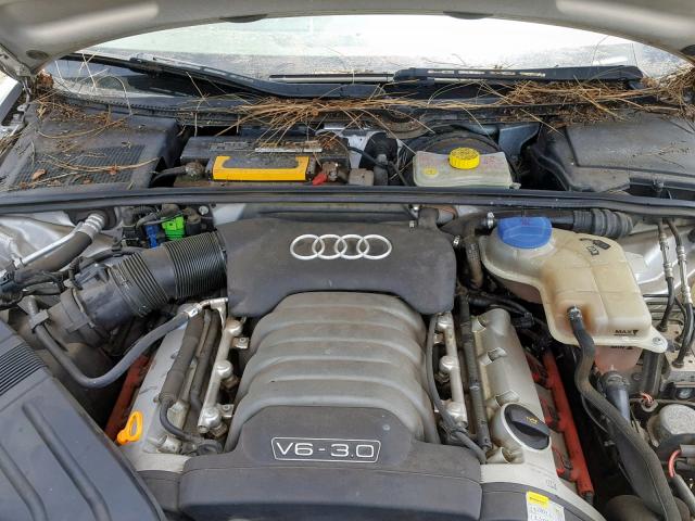 WAUVT58E15A029838 - 2005 AUDI A4 3.0 AVA SILVER photo 7