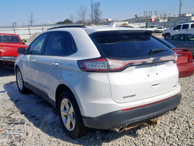 2FMTK4G97FBB90109 - 2015 FORD EDGE SE WHITE photo 3