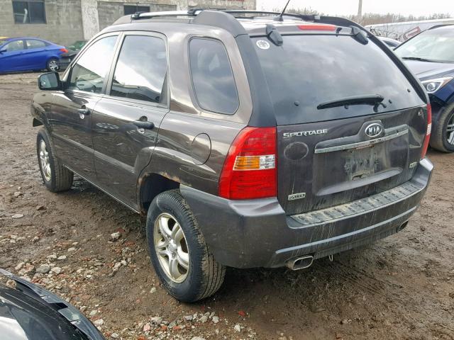 KNDJE723687538694 - 2008 KIA SPORTAGE E BROWN photo 3