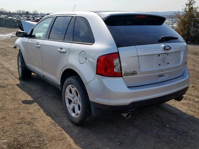 2FMDK4JC4CBA85600 - 2012 FORD EDGE SEL SILVER photo 3