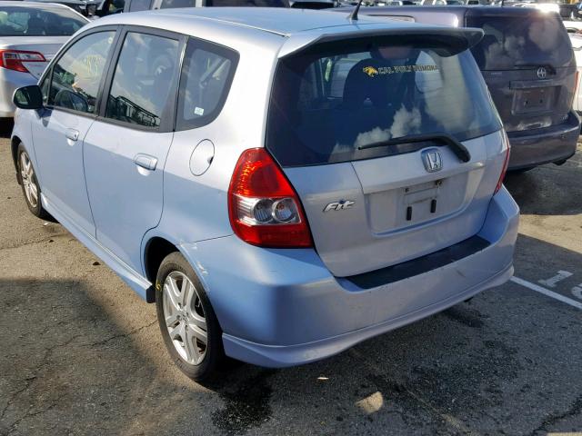 JHMGD38628S019256 - 2008 HONDA FIT SPORT BLUE photo 3