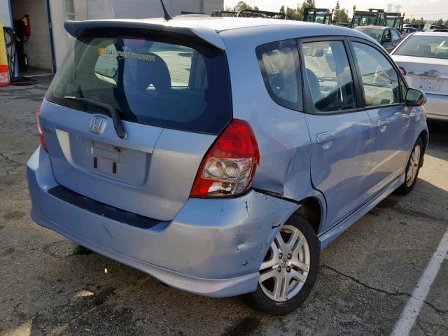 JHMGD38628S019256 - 2008 HONDA FIT SPORT BLUE photo 4