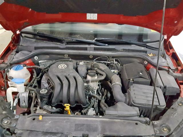 3VW2K7AJ6DM253679 - 2013 VOLKSWAGEN JETTA BASE Կարմիր լուսանկար 7