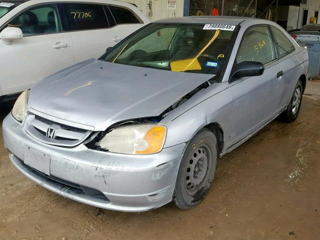 1HGEM21272L052864 - 2002 HONDA CIVIC DX GRAY photo 2