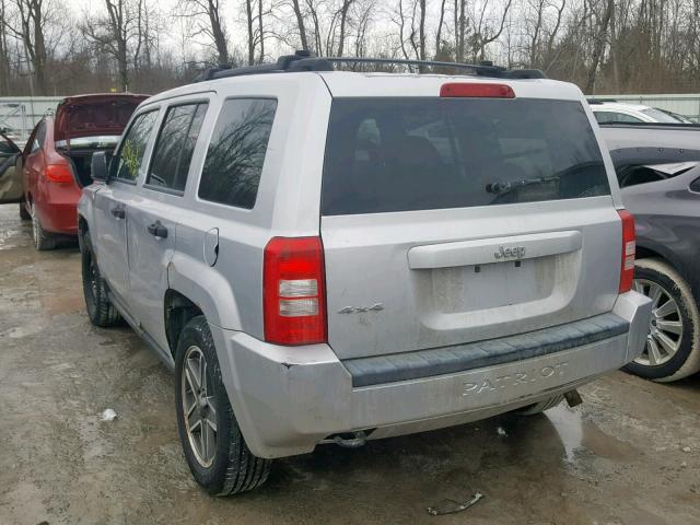 1J8FF28W88D785152 - 2008 JEEP PATRIOT SP GRAY photo 3