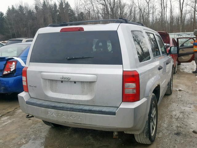 1J8FF28W88D785152 - 2008 JEEP PATRIOT SP GRAY photo 4