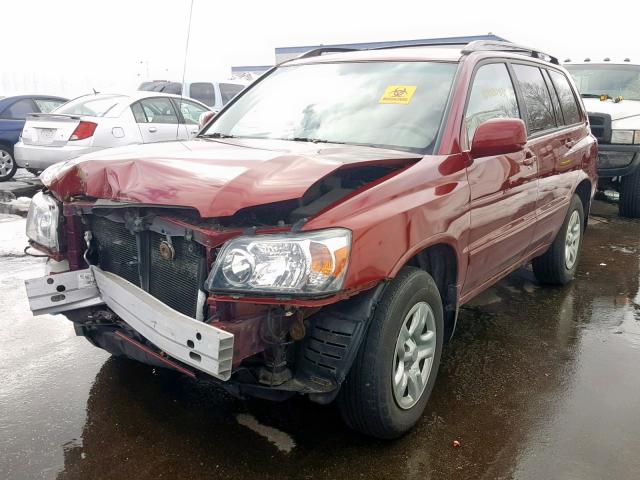 JTEGD21A850123201 - 2005 TOYOTA HIGHLANDER MAROON photo 2