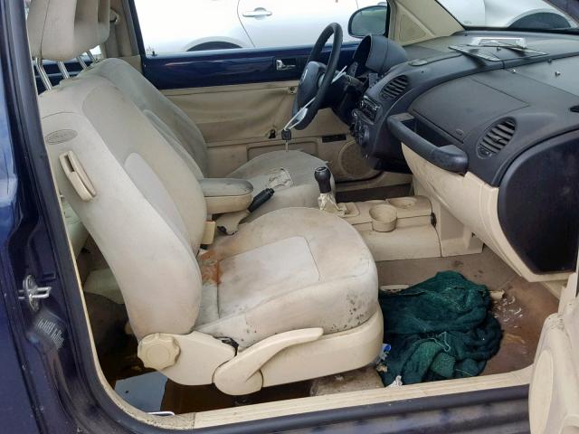 3VWCD21C31M415282 - 2001 VOLKSWAGEN NEW BEETLE BLUE photo 5