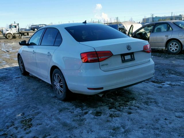 3VW2K7AJ5FM334756 - 2015 VOLKSWAGEN JETTA BASE WHITE photo 3