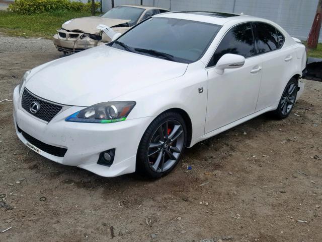 JTHBF5C24D5186991 - 2013 LEXUS IS 250 WHITE photo 2