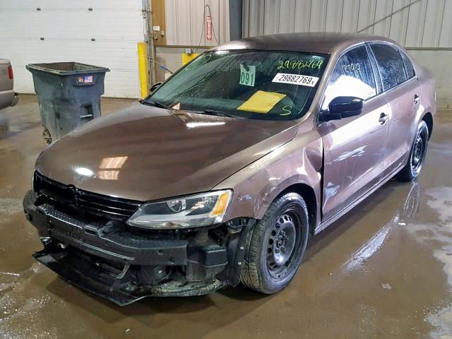 3VW1K7AJ9BM388230 - 2011 VOLKSWAGEN JETTA BASE BROWN photo 2