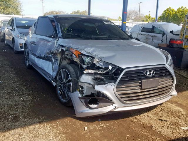 KMHTC6AE2HU314394 - 2017 HYUNDAI VELOSTER T SILVER photo 1