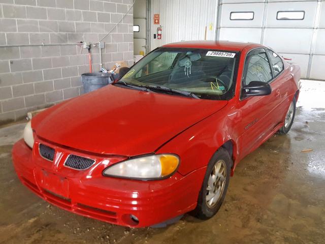 1G2NF12T41M592826 - 2001 PONTIAC GRAND AM S RED photo 2