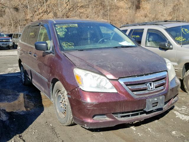 5FNRL382X7B011475 - 2007 HONDA ODYSSEY LX BURGUNDY photo 1