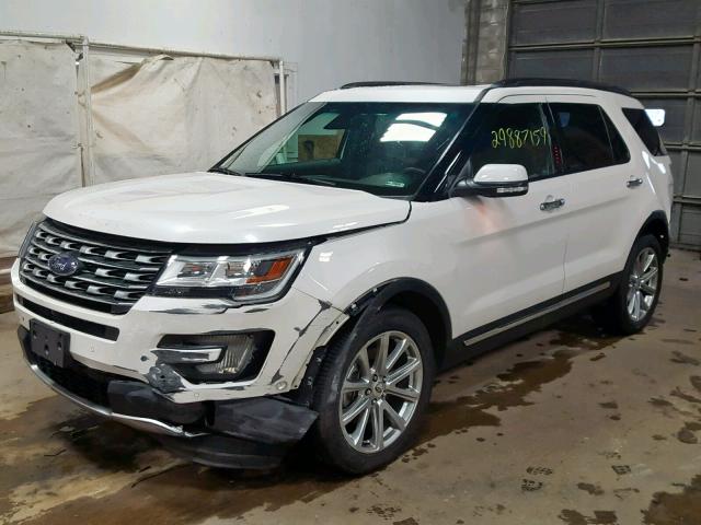 1FM5K8F88HGA99483 - 2017 FORD EXPLORER L WHITE photo 2