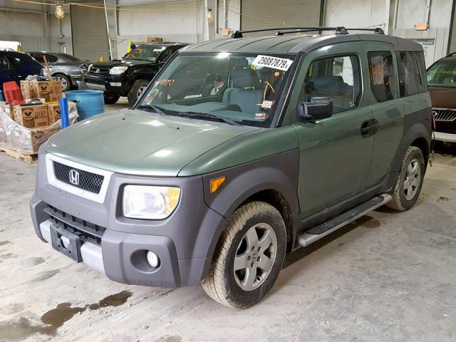 5J6YH28584L039392 - 2004 HONDA ELEMENT EX GREEN photo 2