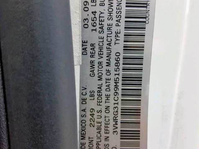 3VWRG31C99M515860 - 2009 VOLKSWAGEN NEW BEETLE Ağ foto 10