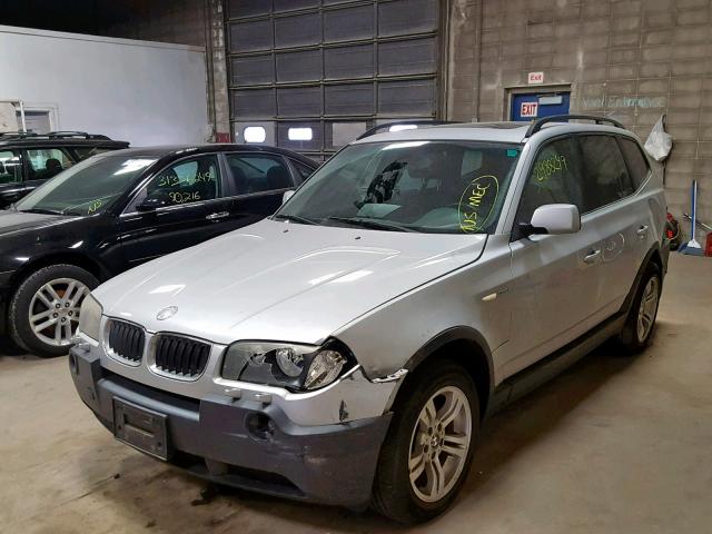 WBXPA93454WA65482 - 2004 BMW X3 3.0I SILVER photo 2