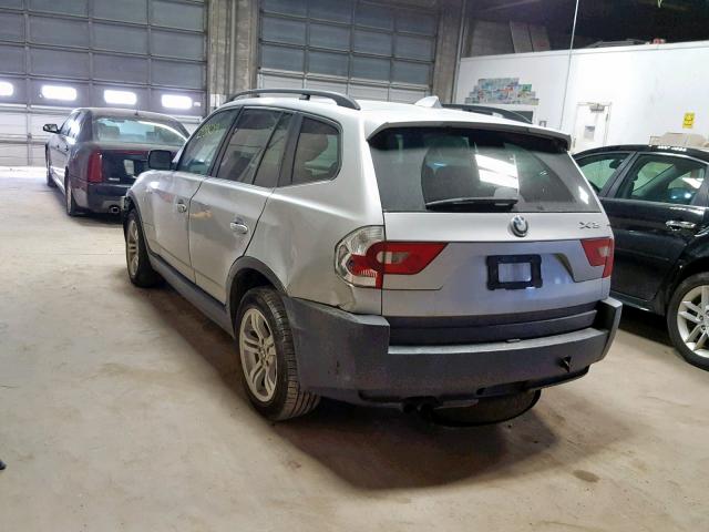 WBXPA93454WA65482 - 2004 BMW X3 3.0I SILVER photo 3