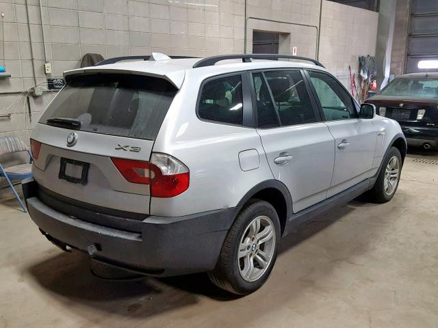 WBXPA93454WA65482 - 2004 BMW X3 3.0I SILVER photo 4