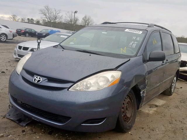 5TDZK23C47S093616 - 2007 TOYOTA SIENNA CE BLUE photo 2