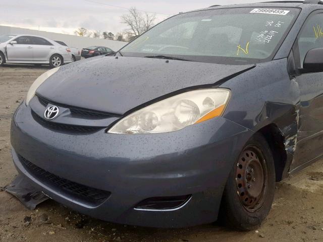 5TDZK23C47S093616 - 2007 TOYOTA SIENNA CE BLUE photo 9