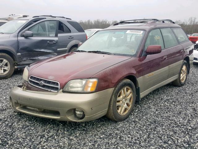 4S3BH6869Y7630163 - 2000 SUBARU LEGACY OUT RED photo 2
