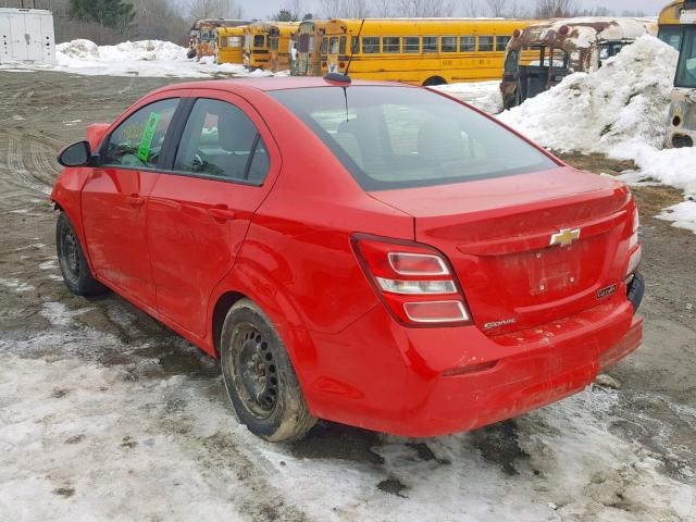 1G1JB5SG4H4100329 - 2017 CHEVROLET SONIC LS 红色 照片 3