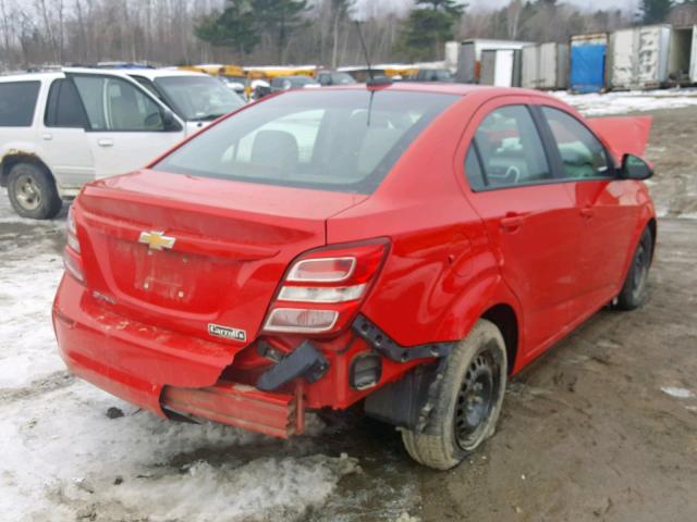 1G1JB5SG4H4100329 - 2017 CHEVROLET SONIC LS 红色 照片 4